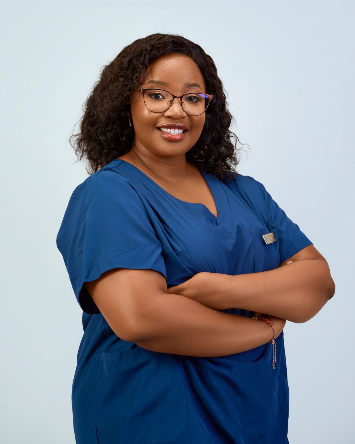 Medical professional smiling